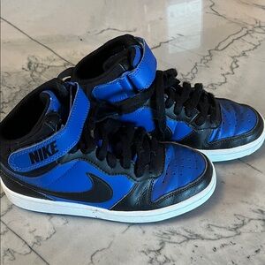 Nike Kids Black and Blue High-Top Sneakers